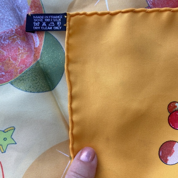 Hermes Aube print psychedelic scarf by Zoe silk Carre 90 vintage - Picture 6 of 7